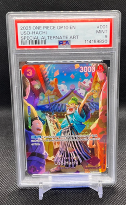 USO-HACHI 2025 One Piece OP10 Royal Blood EN Special Alternate Art #001 PSA 9 - Image 1