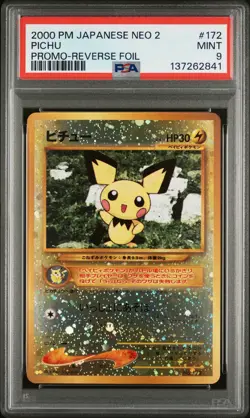 Nintendo Pichu #172 Japanese Neo File 2 Promo Reverse Foil PSA 9 2000 - Image 1