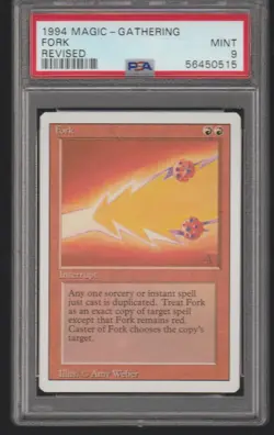 1994 MTG Revised Edition Fork PSA 9 Mint Magic The Gathering WOTC Rare Red - Image 1