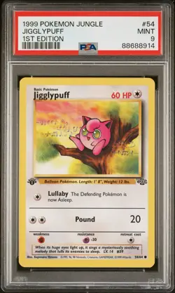 1999 POKEMON JUNGLE 1ST EDITION #54 JIGGLYPUFF PSA 9 MINT POKEMON WOTC - Image 2