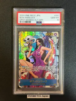 PSA 10 Boa Hancock OP07-051 Comic Parallel Manga Alt Art ONE PIECE Card Japanese - Image 1
