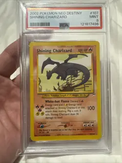 2002 Pokemon Neo Destiny Unlimited #107 Shining Charizard Holo PSA 9 MINT - Image 3