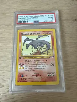 2002 POKEMON NEO DESTINY 1ST ED #107 SHINING CHARIZARD PSA 9 - Image 1