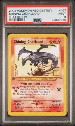 2002 POKEMON NEO DESTINY 1ST EDITION #107 SHINING CHARIZARD PSA 9 - Image 1