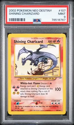 2002 POKEMON NEO DESTINY #107 SHINING CHARIZARD PSA 9 - Image 1