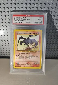 Pokemon Neo Destiny 2002 Shining Charizard #107 MINT PSA 9 - Image 1