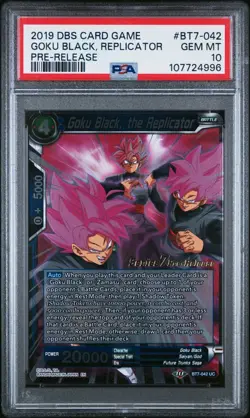 Goku Black the Replicator FOIL Pre-Release Dragon Ball Super Card Game PSA 10 - Image 1