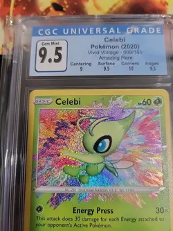Pokemon TCG Celebi Vivid Voltage 009/185 Rare Card Old CGC 9.5 - Image 5