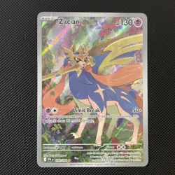 Zacian 100/094 Me02: Phantasmal Flames Holo Illustration Rare Scratched On Card - Image 1