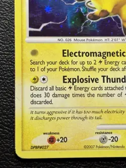 Pokemon RAICHU Card 15/123 HOLO Rare Mysterious Treasures MP Moderate Play TCG - Image 4
