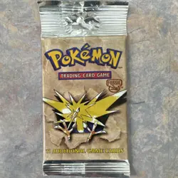 Pokemon Fossil Booster Pack Zapdos 11 Cards WOTC factory seal LONG CRIMP - Image 1