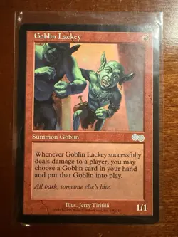 Goblin Lackey MTG Urza's Saga NM-MT Vintage - Image 1