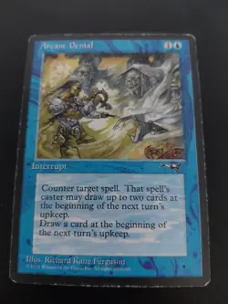 Arcane Denial MTG X1 Alliances MP Condition See Pics Front Back - Image 1