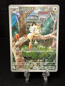 Meowth 106/094 Phantasmal Flames English Illustration Rare Pokemon Card TCG NM - Image 1