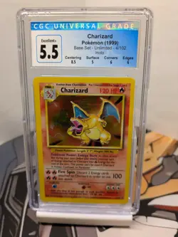 Charizard 1999 Pokemon Base Set 4/102 Holo Rare CGC 5.5 English - Blue Label - Image 1