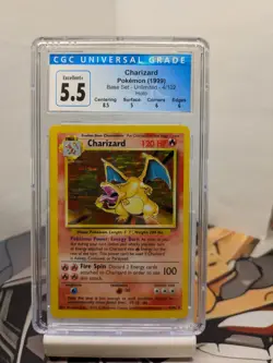 Charizard 1999 Pokemon Base Set 4/102 Holo Rare CGC 5.5 English - Blue Label - Image 3