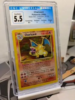 Charizard 1999 Pokemon Base Set 4/102 Holo Rare CGC 5.5 English - Blue Label - Image 4