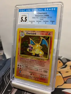 Charizard 1999 Pokemon Base Set 4/102 Holo Rare CGC 5.5 English - Blue Label - Image 5