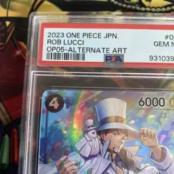 One Piece PSA 10 Rob Lucci Alt Art SR OP05-093 Awakening of the New Era Japanese - Image 2