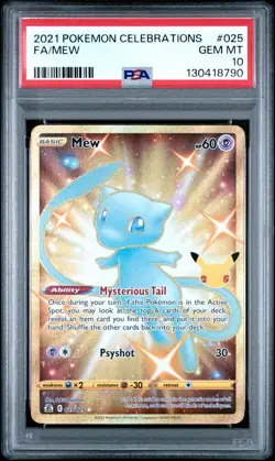 PSA 10 Mew FA 025 Gold Celebrations Classic Collection Pokemon Card 2021 GEM - Image 1