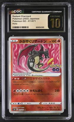 CGC 10 Pristine Radiant Charizard 011/071 Pokemon GO s10b Pokemon Card - Image 1