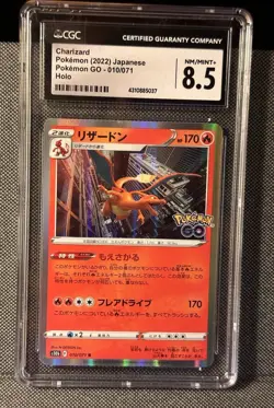CHARIZARD 2022 JAPANESE POKEMON GO # 010/071 CGC 8.5 NM/MINT+ HOLO - Image 1