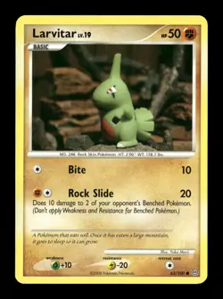 Larvitar 63/100 Non Holo Common Stormfront LP Pokemon - Image 1