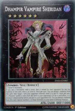 DASA-EN007 DHAMPIR VAMPIRE SHERIDAN SECRET RARE 1ST EDITION YuGiOh CARD - Image 1