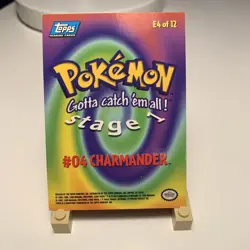 Pokemon Topps 1999 TV Animation Episode Card E4 Charmander #04 Blu Logo Non Holo - Image 2