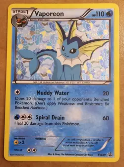 Vaporeon BW89 Holo 2013 Black Star Promos Black & White Pokemon Card - Image 1