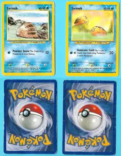 2 card lot of 1995-2000 Pokemon Swinub cards, #84/105 & 79/111, VG condition - Image 1