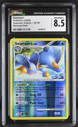 CGC 8.5 Swampert 2009 Supreme Victors 12/147 Reverse Holo Pokemon Card - Image 1