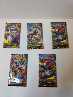(Lot of 5) Pokemon TCG Booster Pack | Mega Evolutions | Sealed | English - Image 1
