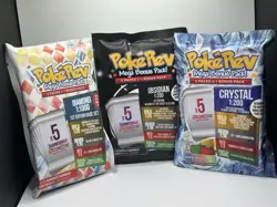 3 Pokerev Mystery Packs. 1 Each 6.0, 7.0, 8.0 Mega Bonus Packs Pokemon Booster - Image 1