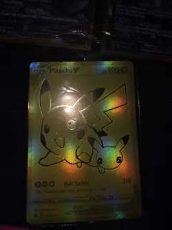 Pikachu V SWSH145 SWSH: Sword & Shield Promo Cards Gold Full Art Holo - Image 3