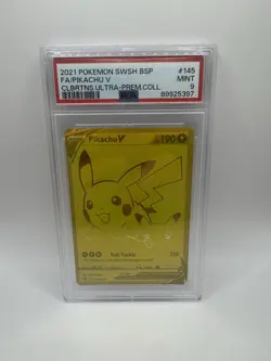 Pikachu V SWSH145 SWSH: Sword & Shield Promo Cards Holo PSA 9 - Image 1