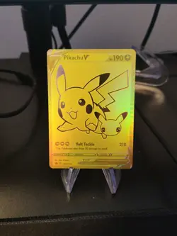 Pikachu V SWSH145 SWSH: Sword & Shield Promo Cards Gold Full Art Holo - Image 1