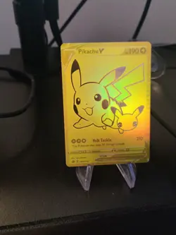 Pikachu V SWSH145 SWSH: Sword & Shield Promo Cards Gold Full Art Holo - Image 3