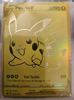 Pikachu V SWSH145 SWSH: Sword & Shield Promo Cards Holo Stunning Condition!! - Image 1