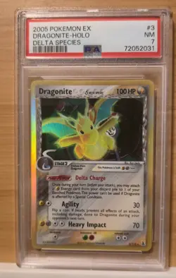 PSA 7 2005 POKEMON EX DELTA SPECIES #3 DRAGONITE HOLO - Image 1