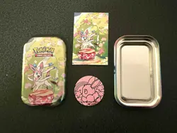 *EMPTY!!* Pokemon Prismatic Mini Tin Sylveon w/ Sticker and Coin - Image 1