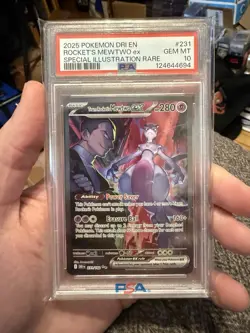 2025 POKEMON DRI EN-DESTINED RIVALS #231 TEAM ROCKET'S MEWTWO EX PSA 10 - Image 1