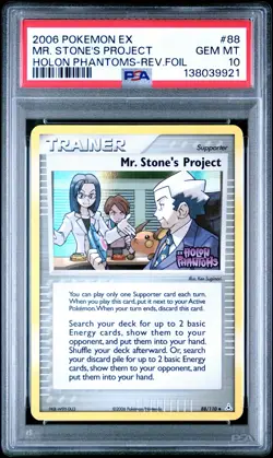 Pokemon Mr. Stone's Project EX Holon Phantoms Reverse Holo 88/110 PSA 10 - Image 1