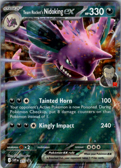 Team Rocket’s Nidoking EX SVP217 Black Star Promo Ultra Rare Pokemon TCG NM/M - Image 1