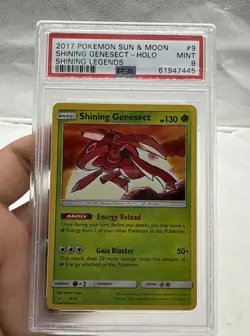 2017 POKEMON SUN & MOON SHINING LEGENDS #9 SHINING GENESECT-HOLO PSA 9 - Image 1