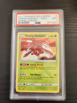 2017 POKEMON SUN & MOON SHINING LEGENDS #9 SHINING GENESECT HOLO PSA 9 - Image 1