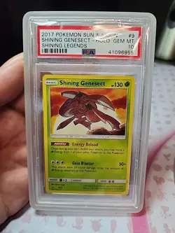 2017 POKEMON SUN & MOON SHINING LEGENDS #9 SHINING GENESECT-HOLO PSA 10 - Image 1