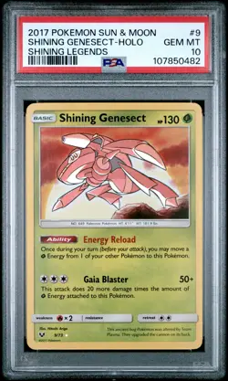 2017 POKEMON SUN & MOON SHINING LEGENDS #9 SHINING GENESECT-HOLO PSA 10 - Image 1