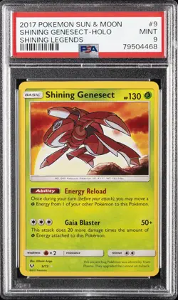 2017 POKEMON SUN & MOON SHINING LEGENDS #9 SHINING GENESECT-HOLO PSA 9 - Image 1