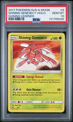 2017 POKEMON SUN & MOON SHINING LEGENDS #9 SHINING GENESECT-HOLO PSA 10 - Image 1